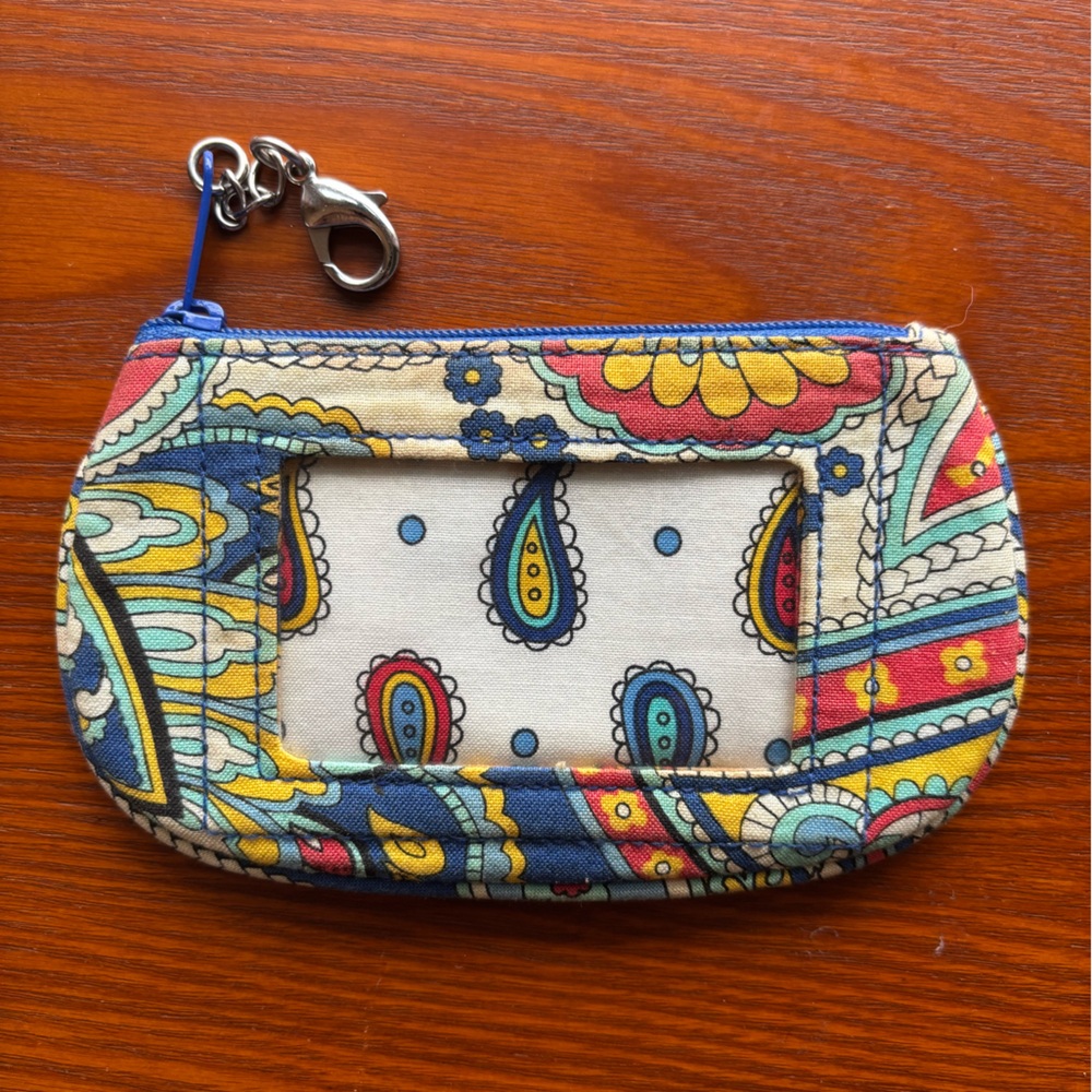 Vera Bradley Marina Paisley Coin Purse Clip ID Case - Picture 2 of 4